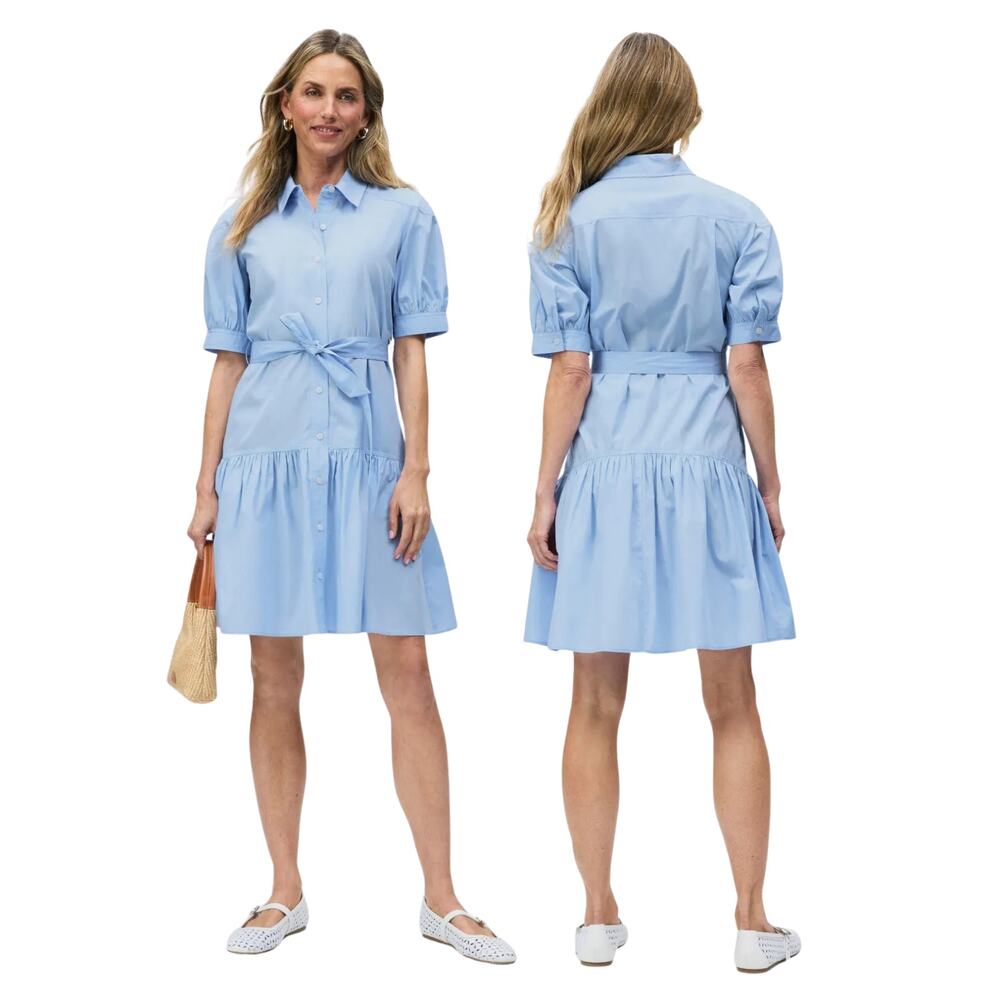 Derek Lam Crosby Luma Mini Shirt Dress Coastal Preppy Minimal Casual Office 0